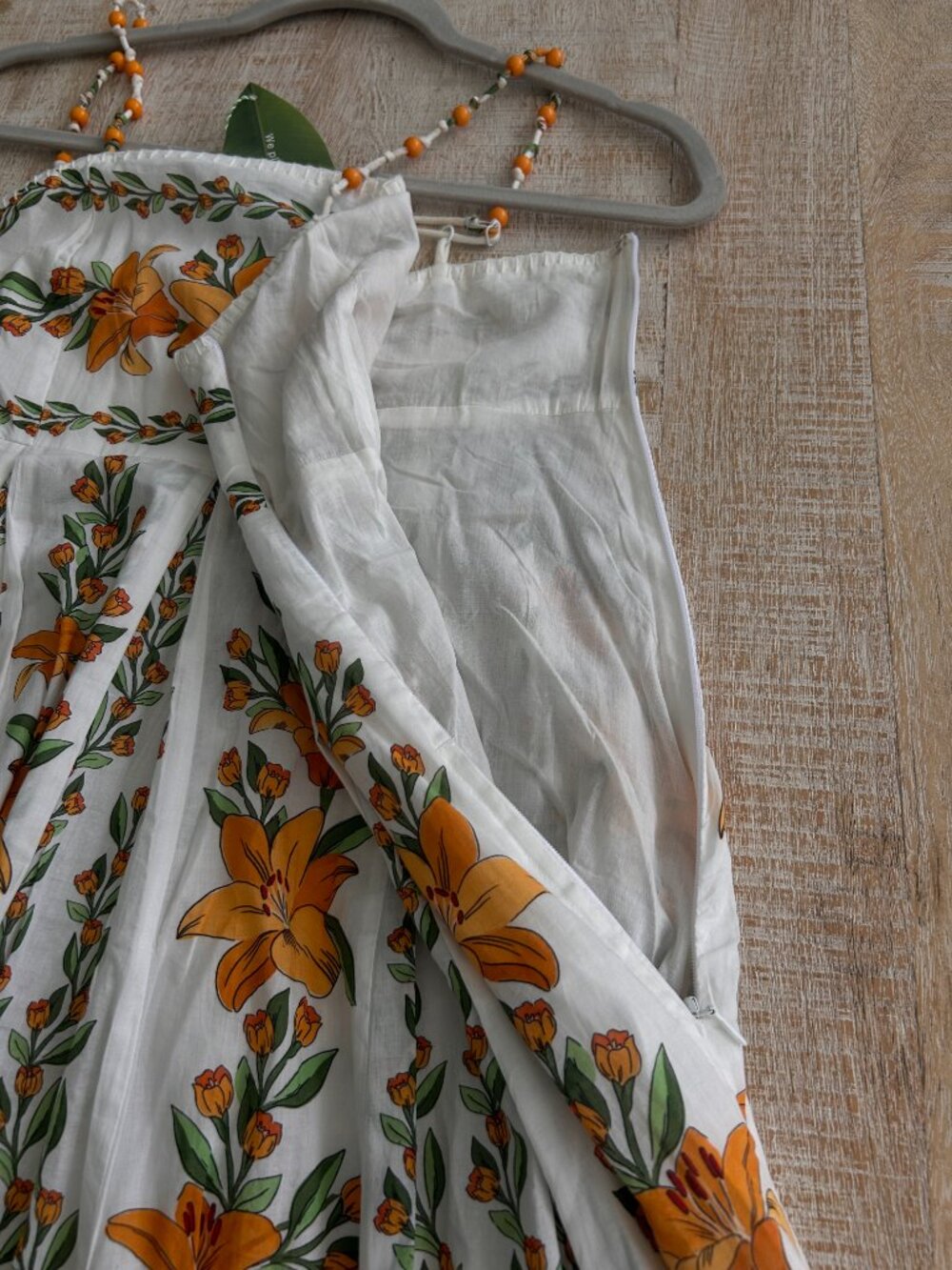 Farm Rio Tropical Lightness White/Yellow Floral Maxi Dress Size Medium NWT - Picture 6 of 13